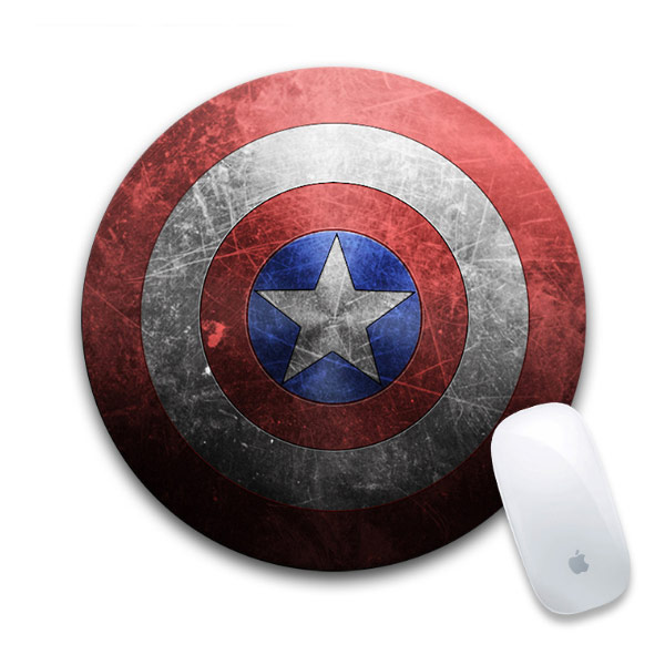 Captain America's shield Sublimation Blank Printable Round Mouse Pad