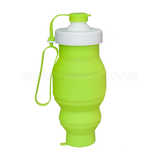 2018 China Wholesale Custom 520ML silicone foldable water bottle, BPA free silicone water bottle