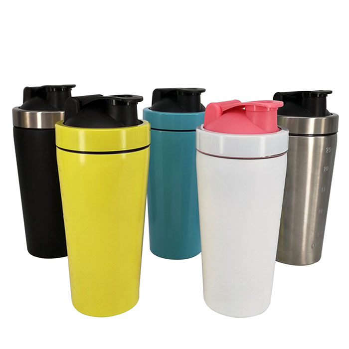 Wholesale 24 oz metal shaker cup custom fitness shaker bottle