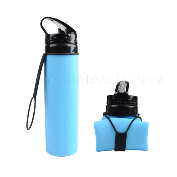 2023 China Wholesale 500ML BPA free silicone sports water bottle,silicone foldable water bottle