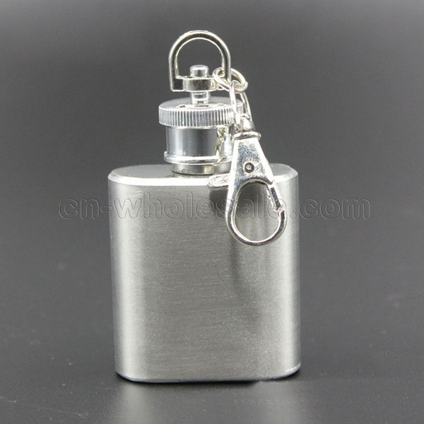 Customized 1oz Mini Stainless Steel Hip Flask Keychain