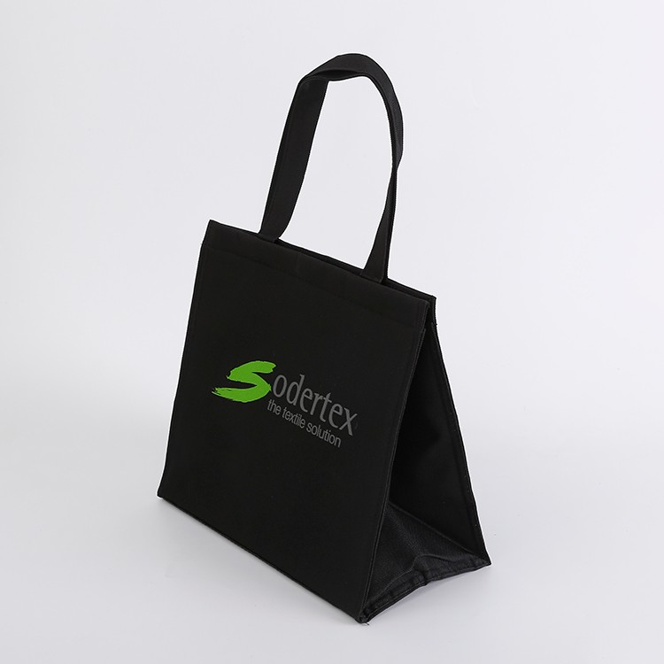 Custom Black polyester insulated snack cooler tote bag
