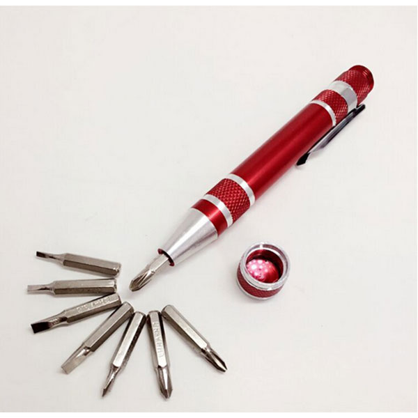 Mini Screwdriver Pen, Promotional 8-in-1 Pen Shaped Pocket Screwdriver, Multi-function Pocket Screwdrive Set