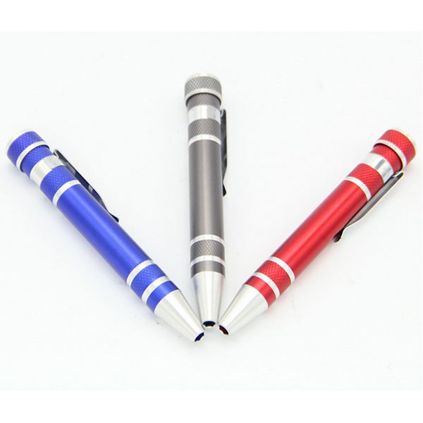 Custom cheap price Precision Magnetic Pocket Pen Style 8 in 1 Screwdriver