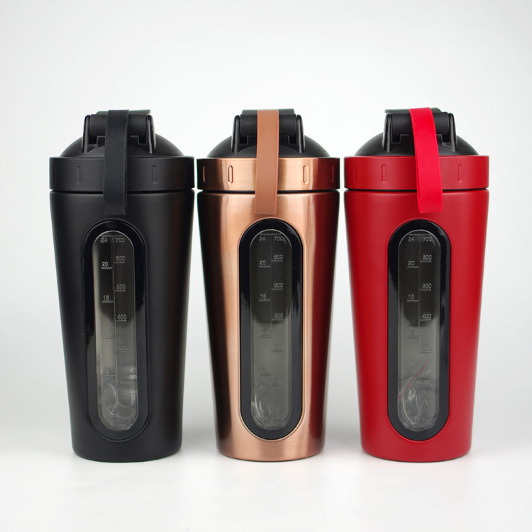 New style stainless steel shaker water bottle with low MOQ, high quality Protein shaker with 304 SS