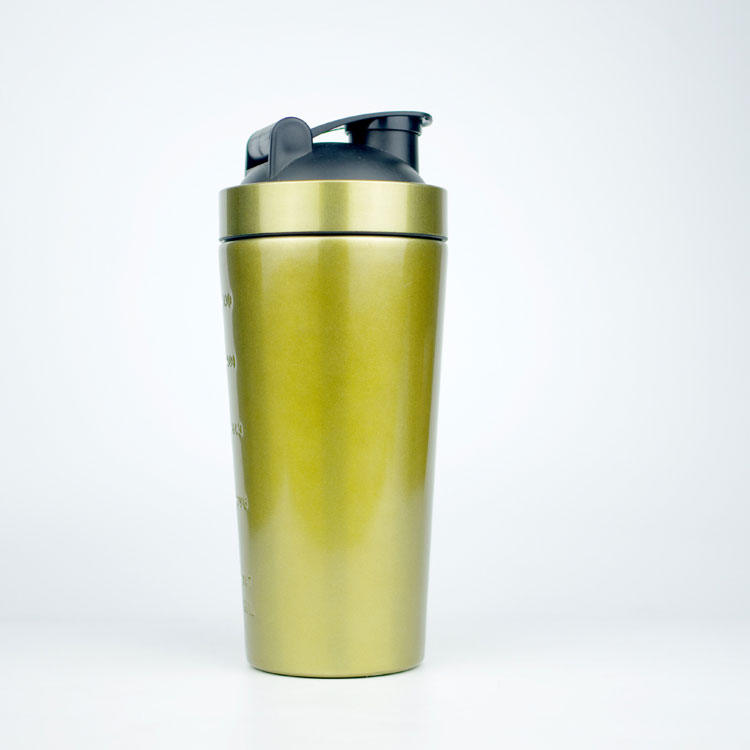 Custom Gold single wall and Double wall steel shaker bottle, Protein Powder shaker for GYM